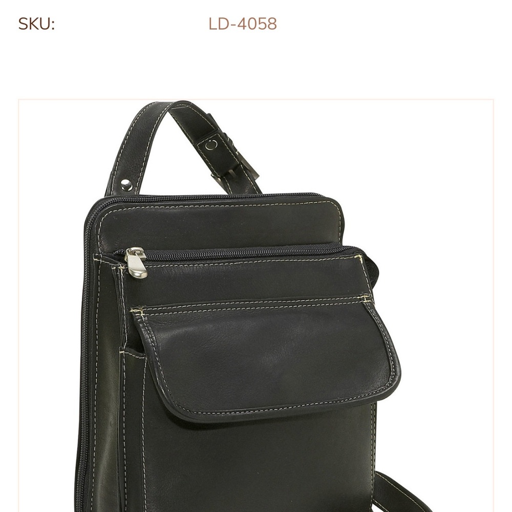 Le Donne  Black Leather Crossbody Bag